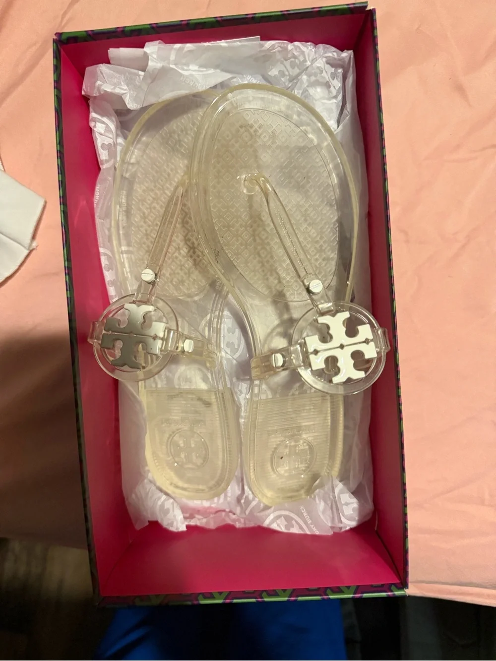 Tory Burch Purple and Green Geometric Box